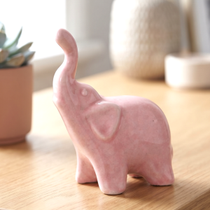 Słonik ceramiczny Figurka różowy 6cm