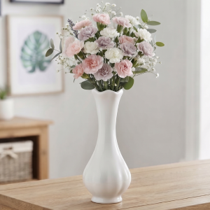 Wazon ceramiczny biały szkliwiony 19cm