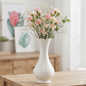 Wazon ceramiczny biały szkliwiony 26cm