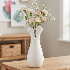 Wazon ceramiczny biały szkliwiony 24cm