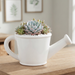 Osłonka ceramiczna kremowa szkliwiona konewka 29cm