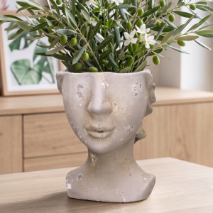 Osłonka ceramiczna szara "twarz" 25cm