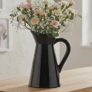 Wazon ceramiczny "Konewka" szkliwo czarny 20cm