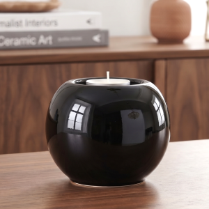 Świecznik "Kula mini" ceramiczny czarny 7cm