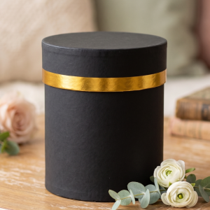 Pudełko czarne mini flowerbox okrągły craft 1szt