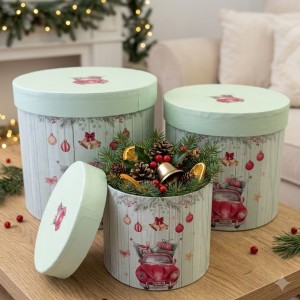 Zestaw 3 Ozdobnych Pudełek Prezentowych - Flowerbox