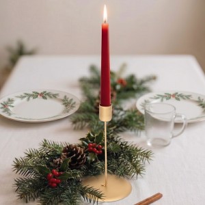 Świecznik Minimalistyczny Złoty Matowy, Ø2,1 cm + H15 cm