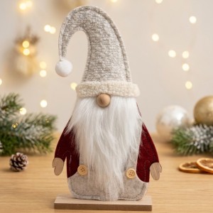 Filcowy Mikołaj stojący czerwony 29 cm FIGURKA ŚWIĄTECZNA DEKORACJA