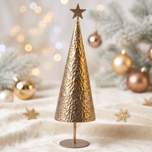 Choinka świąteczna metalowa  złota dekoracja 48 cm