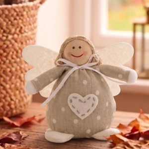 Aniołek dekoracyjny 10 cm figurka MAKRAMA prezent HANDMADE komunia EKO