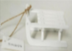 Sanki drewniane Białe zawieszka 10x4cm