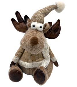 Renifer Świąteczny Maskotka Skrzat Figurka Miękka Ozdoba 36 cm