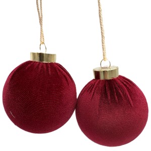 Bombki welurowe bordowe s/2 12cm
