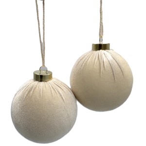Bombki welurowe kremowe s/4 10cm