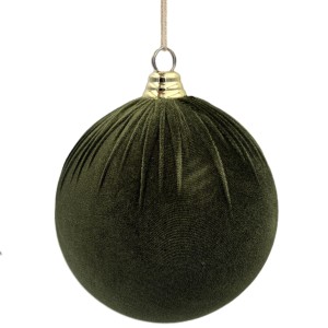 Bombka welurowa zielona 15cm