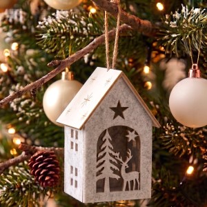 Zawieszka Domek 11cm OZDOBA NA CHOINKĘ DO STROIKÓW DEKORACJA ŚWIĄTECZNA