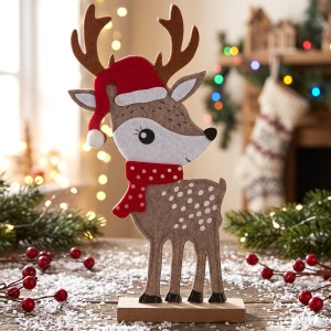 Renifer filcowy stojący 26cm  FIGURKA DEKORACYJNA ŚWIĄTECZNA PREZENT STROIK