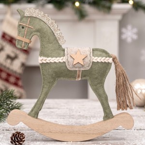 Konik na biegunach 30x28cm FIGURKA ŚWIĄTECZNA DEKORACJA KOŃ PREZENT