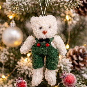 Miś Świąteczny Zawieszka 12cm Miś Dekoracja na Choinkę 1szt. Chłopiec
