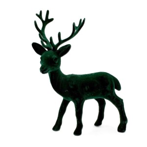 Renifer świąteczny welurowy 12x18cm Figurka Butelkowa Zieleń Stroik Ozdoba