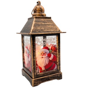 Lampion adwentowy latarnia świąteczna LED 5.5x12,5cm Mikołaj