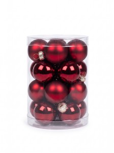 Bombki szklane bordowe 3cm- 20 sztuk w opakowaniu