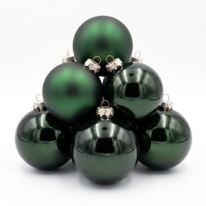 Bombki szklane zielone 8cm- 8 sztuk w pudełku