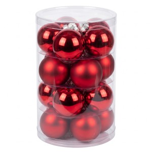 Bombki szklane czerwone 5,7cm- 20 sztuk w pudełku