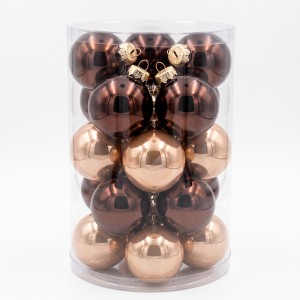 Bombki szklane brązowe 5,7cm- 20 sztuk w pudełku
