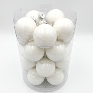 Bombki szklane białe 5,7cm- 20 sztuk w pudełku