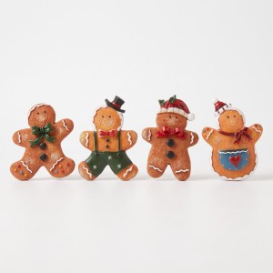 Pierniki Dekoracja Świąteczna 8x6cm Ceramiczne Figurki Zestaw 4szt.