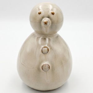 Bałwanek Ceramiczny Kremowy 8x7,5x11,5cm Ozdoba Świąteczna