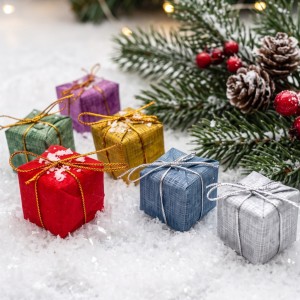 Prezenciki kolorowe świąteczne zestaw 12szt Ozdoba Świąteczna 2.8cm