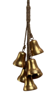 Dzwonki metalowe złote zawieszka dekoracyjna 7x48 cm