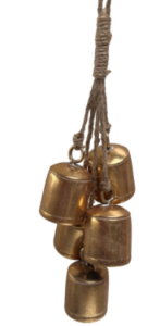 Dzwonki metalowe złote zawieszka dekoracyjna 6,5x50 cm