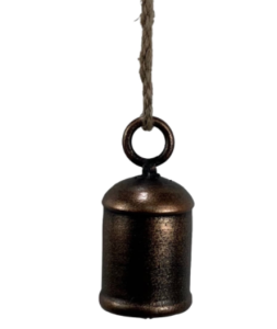 Dzwonek metalowy miedziany dekoracja świąteczna 5x10 cm