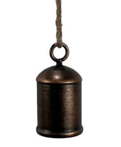Dzwonek metalowy miedziany dekoracja świąteczna 6,5x12 cm