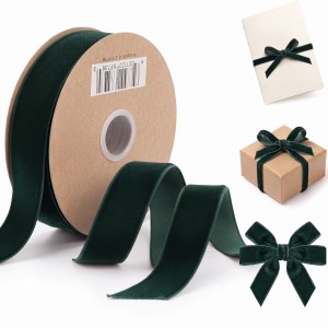 Wstążka welurowa 2,5 cm x 10 y – kolor butelkowa zieleń