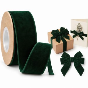 Wstążka welurowa 3,8 cm x 10 y – kolor butelkowa zieleń