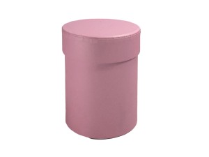 Pudełko okrągłe z wieczkiem, wys. 10,2 cm, śr. 7,6 cm – kolor brudny róż