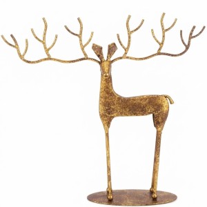 Renifer metalowy dekoracyjny z rozłożystym porożem 32 x 8 x 31,5 cm