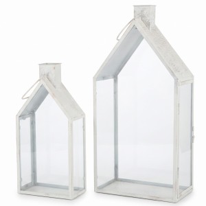 Metalowe latarnie 2szt. 20,5x10,5x43cm